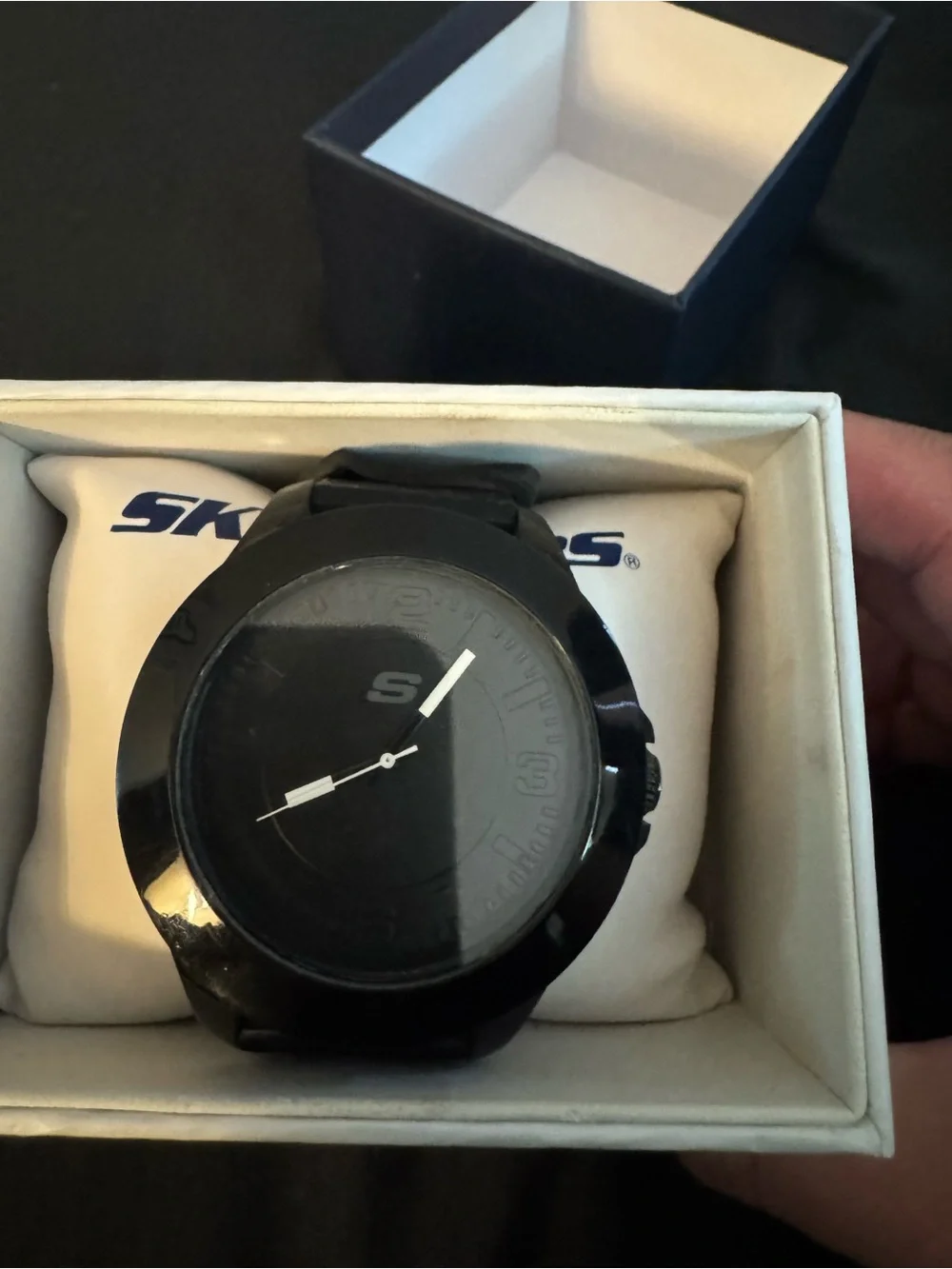 Skechers Black Minimalist Analog Watch with White Hands